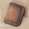 Ekphero Men Soft Porte-monnaie vertical en cuir de vachette Multi-cartes à fentes Porte-monnaie