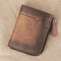 Ekphero Men Soft Porte-monnaie vertical en cuir de vachette Multi-cartes à fentes Porte-monnaie