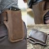 Ekphero hommes Vintage décontracté en cuir véritable sac banane 6.3/7.2 pouces sac de téléphone taille sac pochette en c