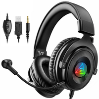 EKSA E900DL casque de jeu Gamer 3.5mm casque de jeu filaire stéréo avec microphone antibruit lumière rvb pour PC/PS5/Xbo