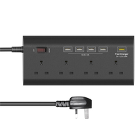 ELE YA-40WS-4BK5U Adaptateur multiprise 4 prises UK avec 4 ports de chargement USB