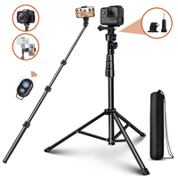 ELEGIANT EGS-08 Multifonctionnel Selfie Stick 1.3 m Télescopique Hauteur Réglable Trépied Support de Téléphone avec Obtu