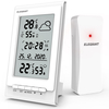 ELEGIANT EOX-9901 Thermomètre Électronique Hygromètre Multifonctionnel Sans Fil HD Verre Station Météo Réveil