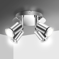 Elfeland 100-220V 4 voies GU10 LED plafonnier rotatif lampe ampoule spot montage éclairage à la maison
