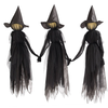 Elfeland 1/3pcs Faceless Voice-Activated Floating Witch Decor with 7-Color Glowing Head & Sound Effects Life-Size Scary