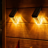 Elfeland 2PCS Solar Lights Outdoor IP65 Waterproof Wall Lights with RGB Color for Courtyard Garden Fence Staircase Step