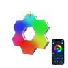 Elfeland 6Pack RGBIC Hexagonal Quantum Light Panels DIY Splicing Wall Lights with Music Sync APP & Remote Control Gaming