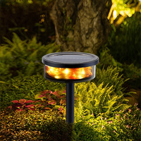 Elfeland LED Solar Lawn Lights with Built-in 8m LED Light String Waterproof Outdoor Pathway Patio Backyard Villa Garden