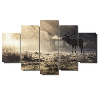 Elk Art Peintures À Lhuile Style Moderne Impression Sur Toile Mur Sans Cadre Photos Décor À La Maison