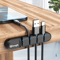 Elough Desktop Data Cable Organizer Fixateur de stockage en silicone Enrouleur auto-adhésif
