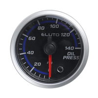 ELUTO 2 pouces 52mm 1 / 8NPT presse à huile jauge de pression compteur LED affichage visage noir avec capteur