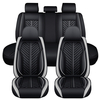 ELUTO 5D 5 sièges en cuir PU Ensemble complet de housses de siège de voiture Coussin de siège universel Protecteur fou
