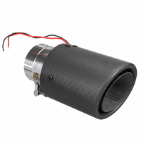 Embout déchappement silencieux de queue de tuyau déchappement de voiture en fibre de carbone mat LED 63mm IN-1