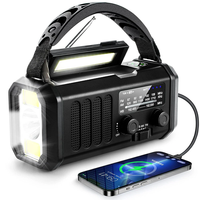 Emergency Weather Crank Radio,  Portable Camping Light,  10000mAh Battery/Hand Crank/Solar Powered AM/FM Wind Up Radios,  T