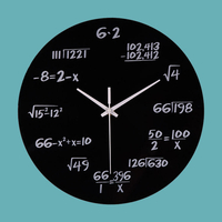 Emoyo ECY022 Creative Science Mathématiques Mot Formule Horloge Murale Pour Les Décorations De Bureau À La Maison