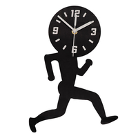 Emoyo ECY041 Man Runing Pattern Wall Clock Horloge murale 3D pour les décorations de bureau à domicile