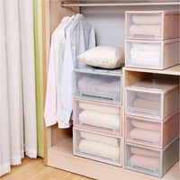 Empilable Minimaliste Économie Despace Cas En Plastique Boîte De Rangement Sac Conteneur Tiroir Économie Despa