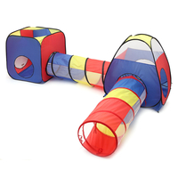 Ensemble de jouets de basket-ball pliables pour enfants 4 en 1 Tente triangulaire + tunnel + tente à quatre coins intéri