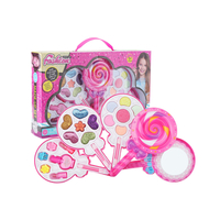 Ensemble de jouets de maquillage pour filles en forme de sucette en forme de princesse rose cosmétique de beauté compact