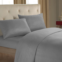 Ensemble de literie nordique bref hommes femmes linge de lit noir blanc microfibre rayé drap de lit oreiller
