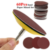 Ensemble de papier de sable 60pcs mélangé avec 3 pouces Abrasifs Hook and Loop Sanding Pad