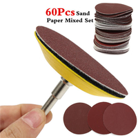 Ensemble de papier de sable 60pcs mélangé avec 3 pouces Abrasifs Hook and Loop Sanding Pad