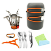Ensemble de pique-nique en plein air portable sac à dos randonnée ustensiles de cuisine Camping Pot bol poêle ensemble b