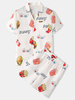 Ensemble de pyjama à imprimé hamburger de fruits pour hommes,  deux pièces à manches courtes,  vêtements de nuit dété