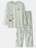 Ensemble de pyjama à la maison à manches longues avec poche à taille élastique pour hommes