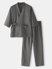 Ensemble de pyjama à la maison de peignoirs de kimono de style japonais de couleur unie pour hommes en coton