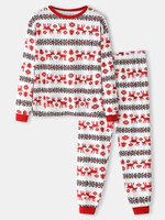 Ensemble de pyjama à la maison en coton à col rond en coton à imprimé élan pour hommes