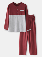 Ensemble de pyjama à manches longues chaud décontracté à la maison pour hommes
