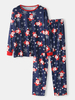 Ensemble de pyjama confortable pour homme avec imprimé du père Noël et col rond
