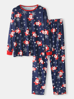 Ensemble de pyjama confortable pour homme avec imprimé du père Noël et col rond