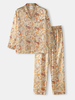 Ensemble de pyjama décontracté à manches longues pour hommes à imprimé cachemire style ethnique avec poche à rabat