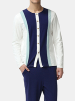 Ensemble de pyjama décontracté à manches longues pour hommes en tricot modal