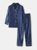 Ensemble de pyjama décontracté pour homme en jacquard à rayures en fausse soie