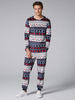 Ensemble de pyjama de Noël en deux pièces pour homme Peers Fairisle Printing Sleepwear Loungewear