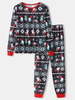 Ensemble de pyjama de salon à la maison pour hommes de dessin animé de motif de Noël imprimé o-cou lâche pantalon de jog