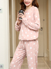 Ensemble de pyjama deux pièces à manches longues à imprimé étoiles pour femmes