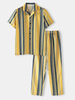 Ensemble de pyjama en coton à la maison à manches courtes à manches courtes et à col à revers pour hommes