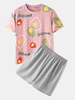 Ensemble de pyjama lâche à manches courtes à manches courtes pour hommes