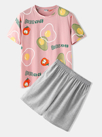 Ensemble de pyjama lâche à manches courtes à manches courtes pour hommes