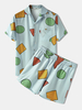 Ensemble de pyjama"idien confortable à motif géométrique pour homme Soft