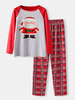 Ensemble de pyjamas à carreaux à manches raglan à manches raglan pour hommes de dessin animé pour hommes