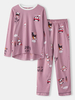 Ensemble de pyjamas à la maison en deux pièces à motif de dessin animé mignon pour femmes