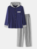 Ensemble de pyjamas à manches longues en tricot modal pour hommes