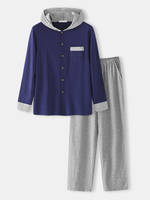 Ensemble de pyjamas à manches longues en tricot modal pour hommes