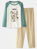 Ensemble de pyjamas à manches raglan à manches raglan pour femmes Plus