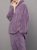 Ensemble de pyjamas chauds pour femmes en peluche épaissie à revers haut et bas